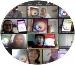 Group of people using Lumina Learning's virtual splash app