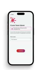 Pictures showing Lumina Splash App features - Create a Taster Splash