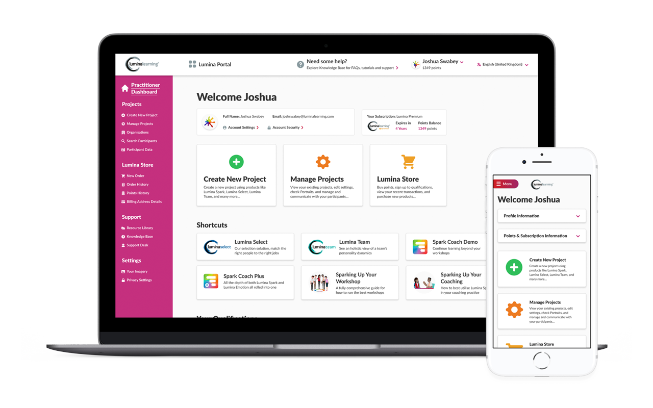 Practitioner dashboard