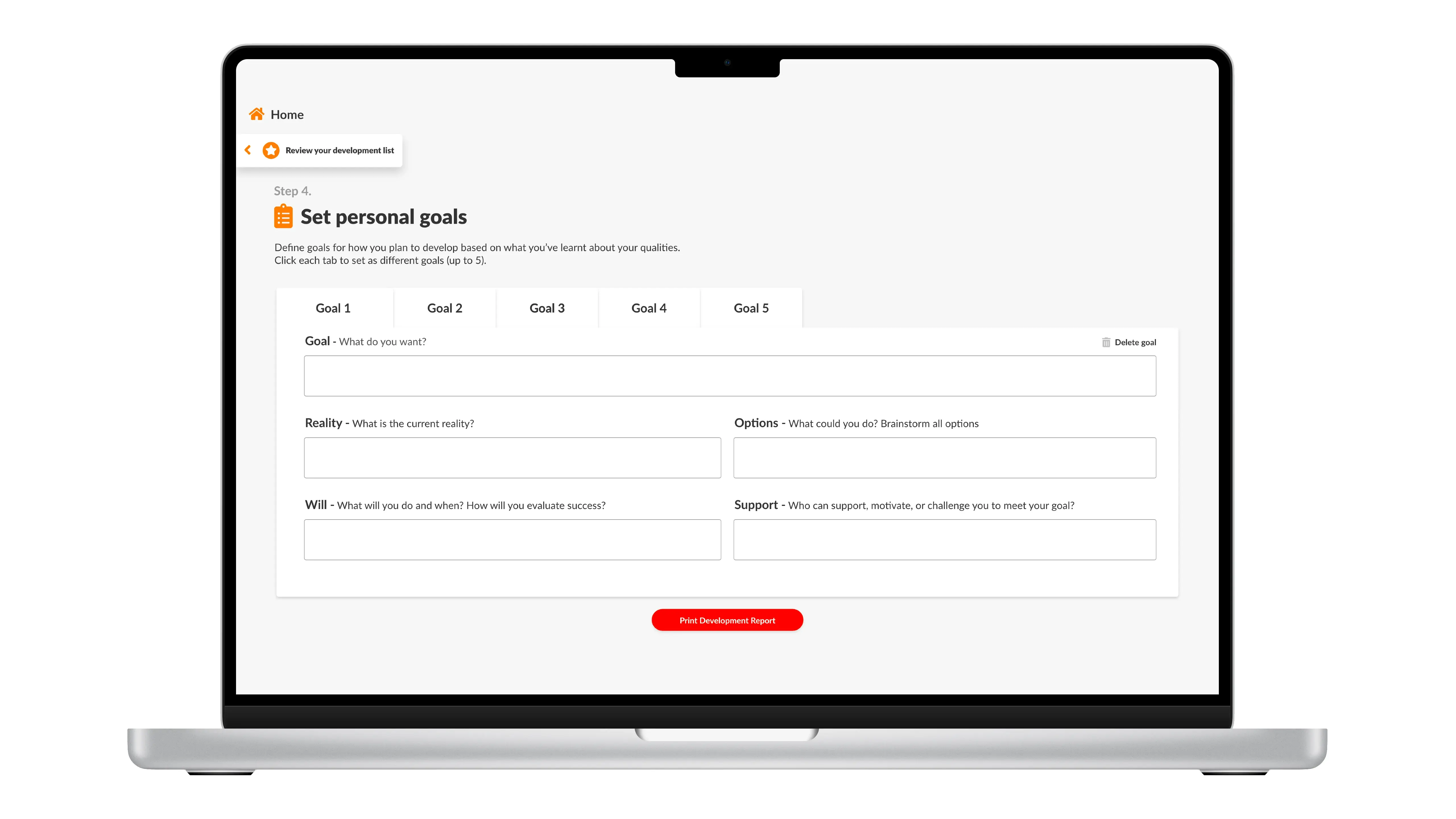 Spark Coach Plus - Goals
