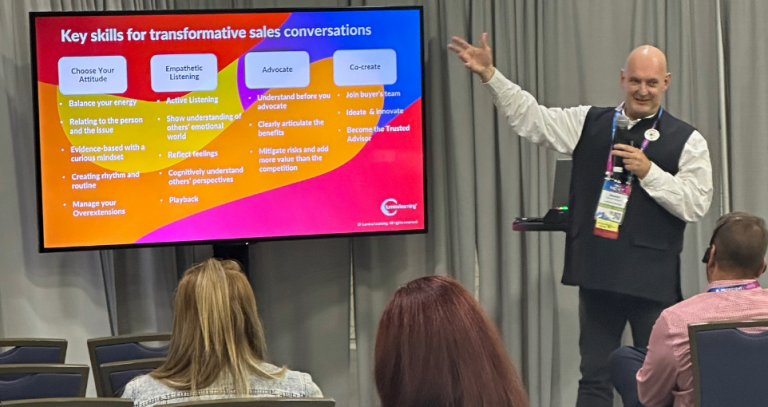 Picture showing Dr Stewart Desson's  explaining how to improve sales conversations
