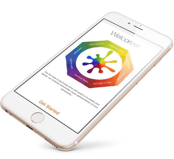 Billedet viser Lumina Splash-appen på en mobil
