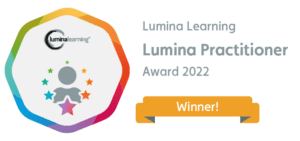 Badge celebrating a Lumina Practitioner Award